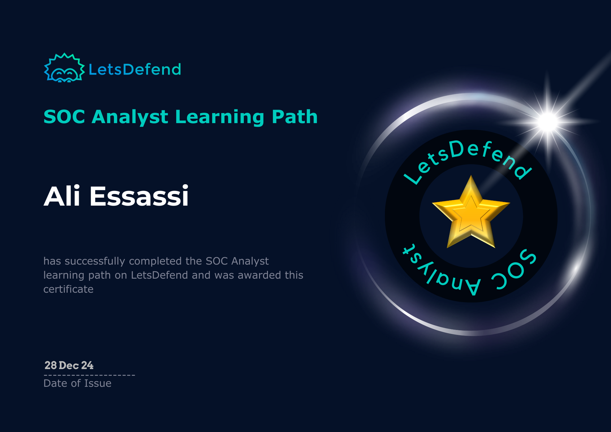 SOC Analyst path LetsDefend